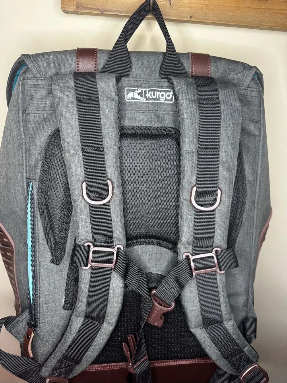 Kurgo Pet Gray and Brown Adventure Backpack
